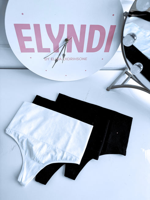 (2pcs) String type panties T0153 - WHITE + BLACK